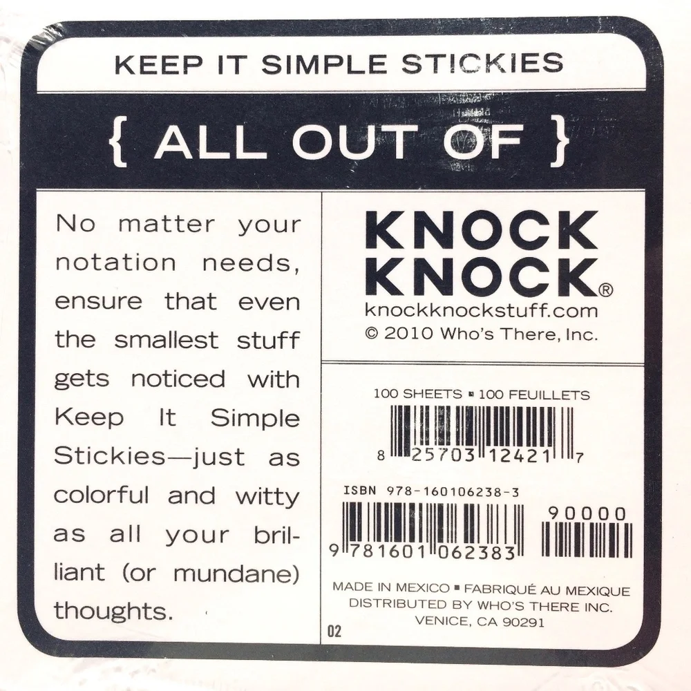 Knock Knock “All Out Of